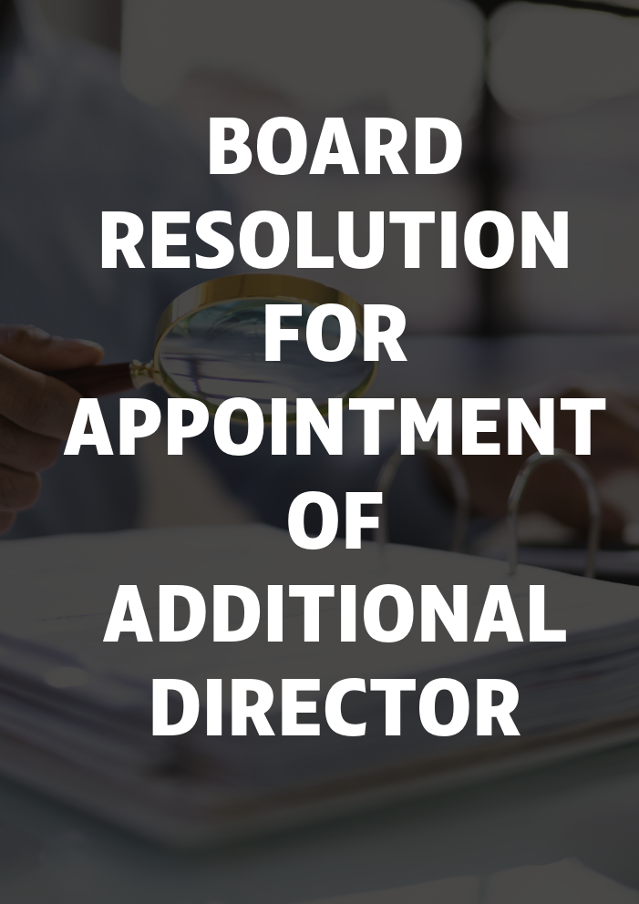 Board Resolution for Director Appointment – Format & Compliance Guide